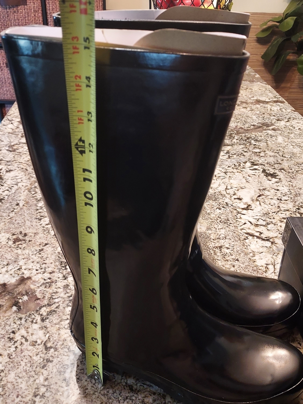 London Fog Thanes Shiney Black Rubber Knee High Rain Boots. Sz 10B. NWB - Picture 15 of 16